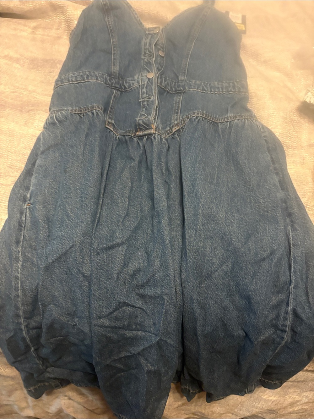 Universal Thread Denim Bubble Skirt Dress in Medium Blue